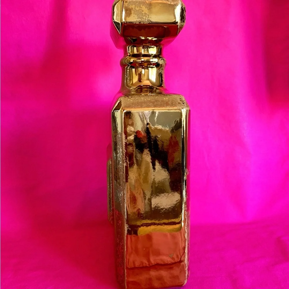 Z Gallerie Gold Perfume Bottle Statue Girly Decor Bank Shiny Glam Fragrance Art
